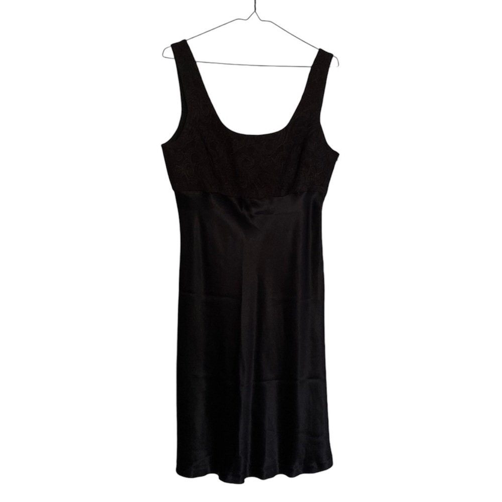 Vintage Black Satin Dress